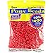 Darice Red Opaque Pony Craft Projects for All Ages Jewelry, Ornaments, Key Chains, Hair Round Plastic Center Hole, 9mm Diameter, 1,000 Per Bag, 1000 Beads, Count