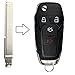 KeylessOption Keyless Entry Remote Fob Uncut Insert Flip Key Blade Blank for Ford Fusion F-150 F-250 Explorer N5F-A08TAA
