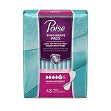 Poise Thin-Shape Pads Regular Length Maximum Absorbency - 48 CT