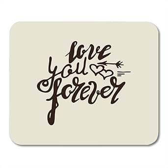 Gaming Mauspads, Lettering Love You Forever Inscription Brush Pen Calligraphy Hand Written Romantic 11.8'x 9.8' Decor Office 