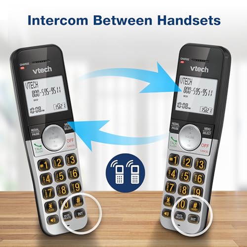 VTECH 3-HANDSET CORDLESS PHONE WITH ANSWERING MACHINE, WITH LARGE DISPLAY AND BIG BUTTONS CALLER ID, FULL-DUPLEX SPEAKERPHONE, LAST 10 NUMBER REDIAL, EASY TO USE VG232-3