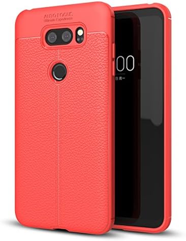 Miubox LG V30 Case Ultra Slim Light Imitate PU Leather With TPU Design Non-Fingerprint Anti-Scratch Dustproof Protective Case Cover For LG V30 (2017),Red