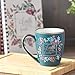 Floral Faith Mug for Women & Men, Ceramic Coffee Mug w/Gold Trim & Calligraphy, 12 oz