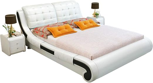 LKU Cama Cama de Cuero Simple residencia Moderna Muebles de Dormitorio