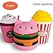 HIGO TOY 3pc Jumbo Squishies Set Hamburger Popcorn Coffee Cup Scented Slow Rising Squeeze squishies Toy Stress Relief Decorations Toy Great Gift for Adults and Kids, Party Birthday Toys