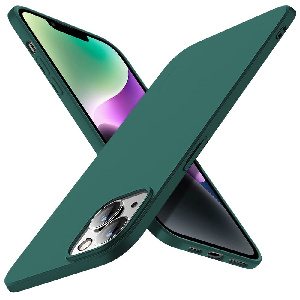 X-level Compatible with iPhone 14 Case, Ultra Thin [Guardian Serie] Slim Fit Soft Flexible TPU Bumper Matte Finish Lightweight Anti-Scratch Protective Case Cover for iPhone 14 6.1'' (2022) - Green — image 1