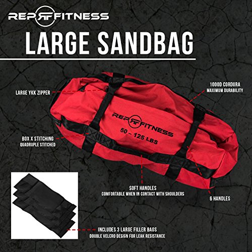 REP FITNESS Sandbags Heavy Duty Workout Sandbags for Training, Cross