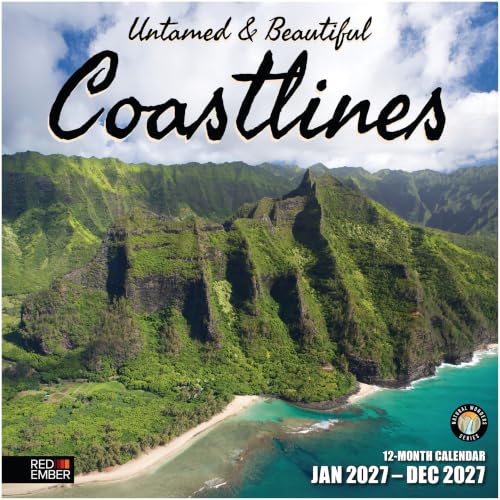 Red Ember Coastlines 2027 Wall Calendar