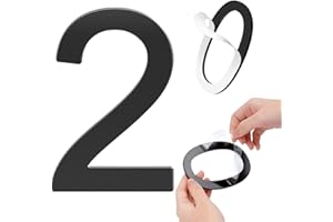 GLDONEE 4 Inch House Numbers Self-adhesive House Number Acrylic Modern House Numbers for Outside Black Mailbox Numbers Address Home Number for House Apartments Office Hotel Room Easy to Install (Number 2)
