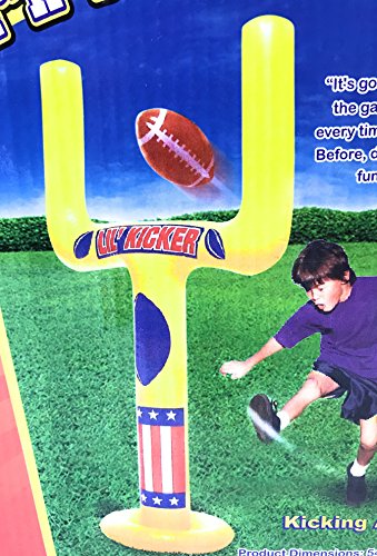 Inflatable Football Party Pack - Inflatable Football Goal Post 54 inch Height With Inflatable Ball PLUS Inflatable Touchdown Snack Cooler