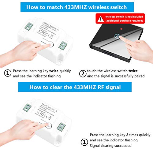 JUNCHUANG Wifi Control Remoto Tuya WiFi SMART Switch Con Google Home Amazon Alexa