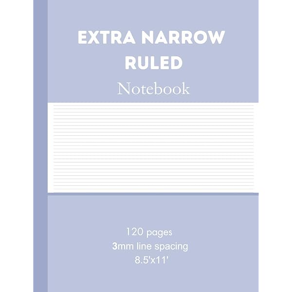 Extra Narrow Ruled Notebook: Large Ultra Narrow Lined Note Book And