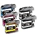 LxTek Compatible Ink Cartridge Combo Set For Brother LC201XL LC203XL High Yield (2 Black|1 Cyan|1 Magenta|1 Yellow) For Brother MFC-J4420DW MFC-J4620DW MFC-J480DW MFC-J885DW MFC-J5520DW MFC-J5720DW