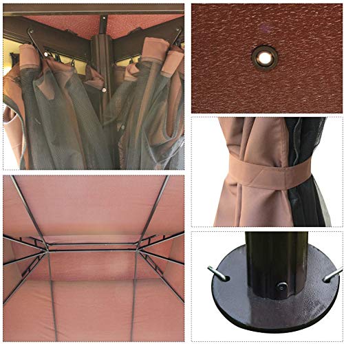 DNNAL Garten-Pavillon, Outdoor-Markise Vordach mit 4-seitig für Villa Hof Garten Sonnenschein Verpflegung Barbecue – Bild 6