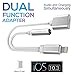 iPhone Splitter for 7 / 8 / 10 / X Adapter Cable By Tip-Top Home Goods 2 in 1 Lightning Charging Port 3.5mm Aux Headphone Jack iOS 11 for X / 8 / 7 and Plus Models