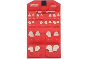 Starrett Radius Gage Set Combined S167MB and S167MAH with 110 Holder - Stainless Steel, 22 Gauges, 0.5-7mm; 8-15mm Radius Gage, Millimeter Reading - S167MCHZ