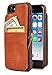Vaultskin Eton Armour for iPhone SE (2nd & 3rd Gen). Slim Minimalist Leather Case for Cars and Cash - Holds up to 8 Cards (iPhone 2nd & 3rd Gen, Cognac)