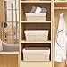 HOSROOME Handmade Bathroom Storage Baskets Set Shelf Baskets with Liner Woven Decorative Home Storage Bins Decorative Baskets Organizing Baskets Nesting Baskets(Set of 3,Beige)