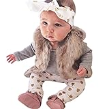 AMA(TM) 3PCS Newborn Baby Boys Girls Romper+ Pants +Headband Outfits Clothes