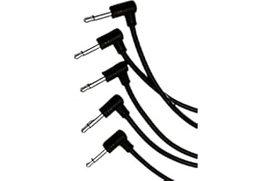 Starving Students Music Supplies SSMS - Luigis Modular M-PAR Right Angled Eurorack Patch Cables - Package of 5 Black Cables (30cm)