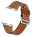 Apple Watch Band 42mm,Voken Genuine Leather iwatch Strap Replacement Band with Stainless Metal Clasp for Apple Watch Series 3/2/1 Sport and Edition (Brown, 42mm)