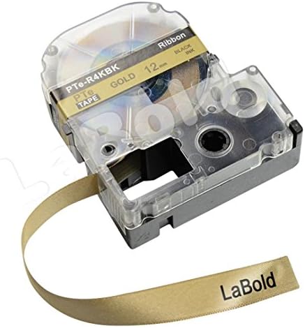 LK-4KBK LabelWorks Ribbon LC Cartridge, LaBold 2 Pack Ribbon Label Tape 1/2"(12mm)x16.4ft(5m) Black on Gold Compatible Epson LabelWorks Ribbon LK (Replaces LC) Tape Cartridge