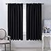 NICETOWN Halloween Blackout Curtain Blinds Window Panels - (Black Color) W52 x L63, Double Panels, Thermal Insulated Blackout Draperies for Living Room