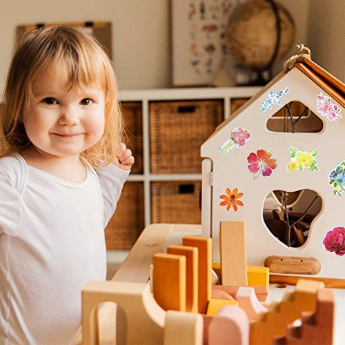 50pcs Flower Stickers for Scrapbook, Waterproof Stickers for Laptop, Trendy Vinyl Stickers for Water Bottles, [Flower Blooming] Sticker Pack Decals for Phone Case, Scrapbook, Adults, Girls