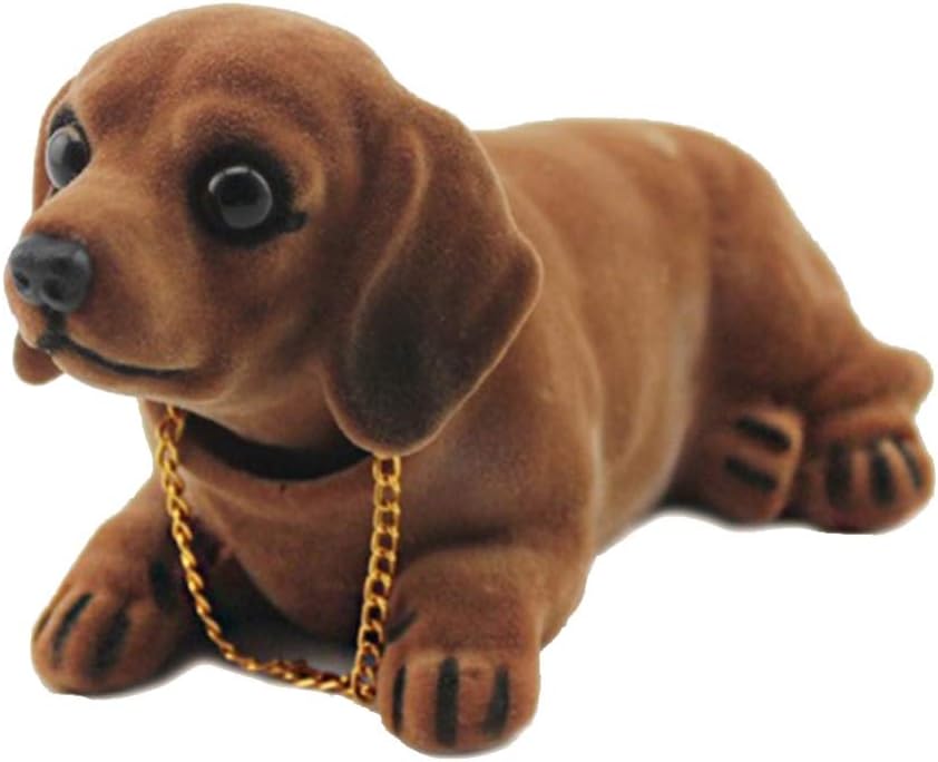 NUOBESTY Dachshund Car Ornament Shaking Head Bobble Dashboard Decoration for Vehicle Interior Home Office Display