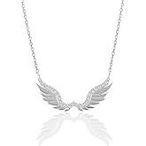 Angel Wing Pendant Necklace in Sterling Silver | Graceful Jewelry Piece | Perfect for Daily Wear or Events