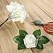 Febou Artificial Flowers, 100pcs Real Touch Artificial Foam Roses Decoration DIY for Wedding Bridesmaid Bridal Bouquets Centerpieces, Party Decoration, Home Display (Concise Type, Ivory)