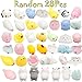 BeYumi Mochi Squishy Animal Toys, Random 28 Pcs Kawaii Cute Soft Squishy Stretchy Toys Mini Animal Hand Toy Stretchy Healing Stress Reliever