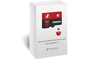 Sonicon Preloaded RetroPie Batocera Emulator MicroSD Card w/FC/SFC/Sega/GB/Atari/Arcade/Mame/Genesis, Plug&Play (128GB, For Raspberry Pi 3/3b+)