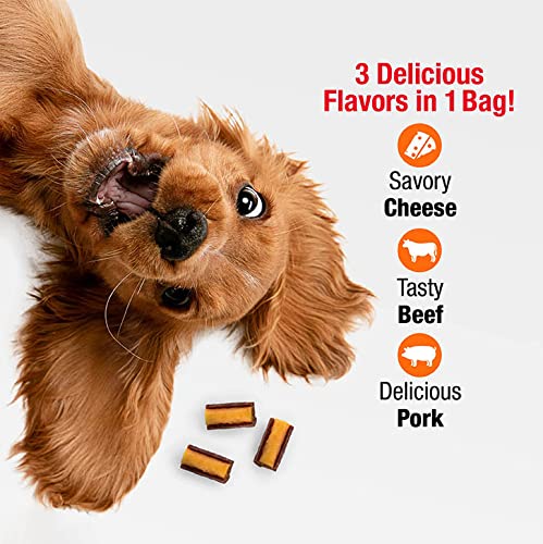 GOOD’N’FUN GOOD ‘N’ TASTY TRIPLE FLAVOR ROLL UPS 4 OZ CHEESE, BEEF, PORK