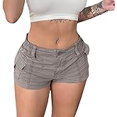 Cargo Shorts for Women Trendy 2025 Summer High Wasited Utility Cut Off Y2k Mini Shorts with Pockets Bottoms