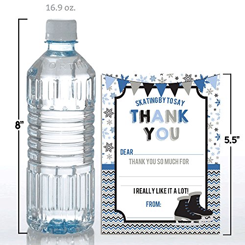 image for Ice Skating Birthday Thank You Notes for Boys, Ten 4
