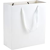 HUAPRINT White Paper Bags - 20 Pack Kraft Bags, 10x4.5x11inch, Perfect for Gifts, Shopping, Parties, Weddings & Business