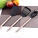 Cooking Utensils Set with Copper Handle, Stainless Steel Copper Plating Handle Kitchen Utensils 6 Piece, HOPEBIRD Nylon Nonstick Cookware with Spatula,Spoons,Spaghetti Server,Skimmer