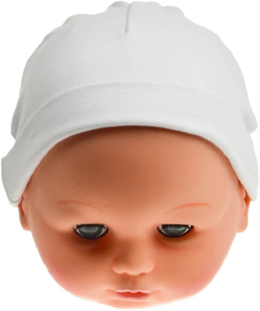 Soft Touch Newborn 2 Pack Baby Beanie Hat Boys Girls Unisex Colour Choice 100% Cotton Newborn and 0-3 Months (White,0Months) - Image 3