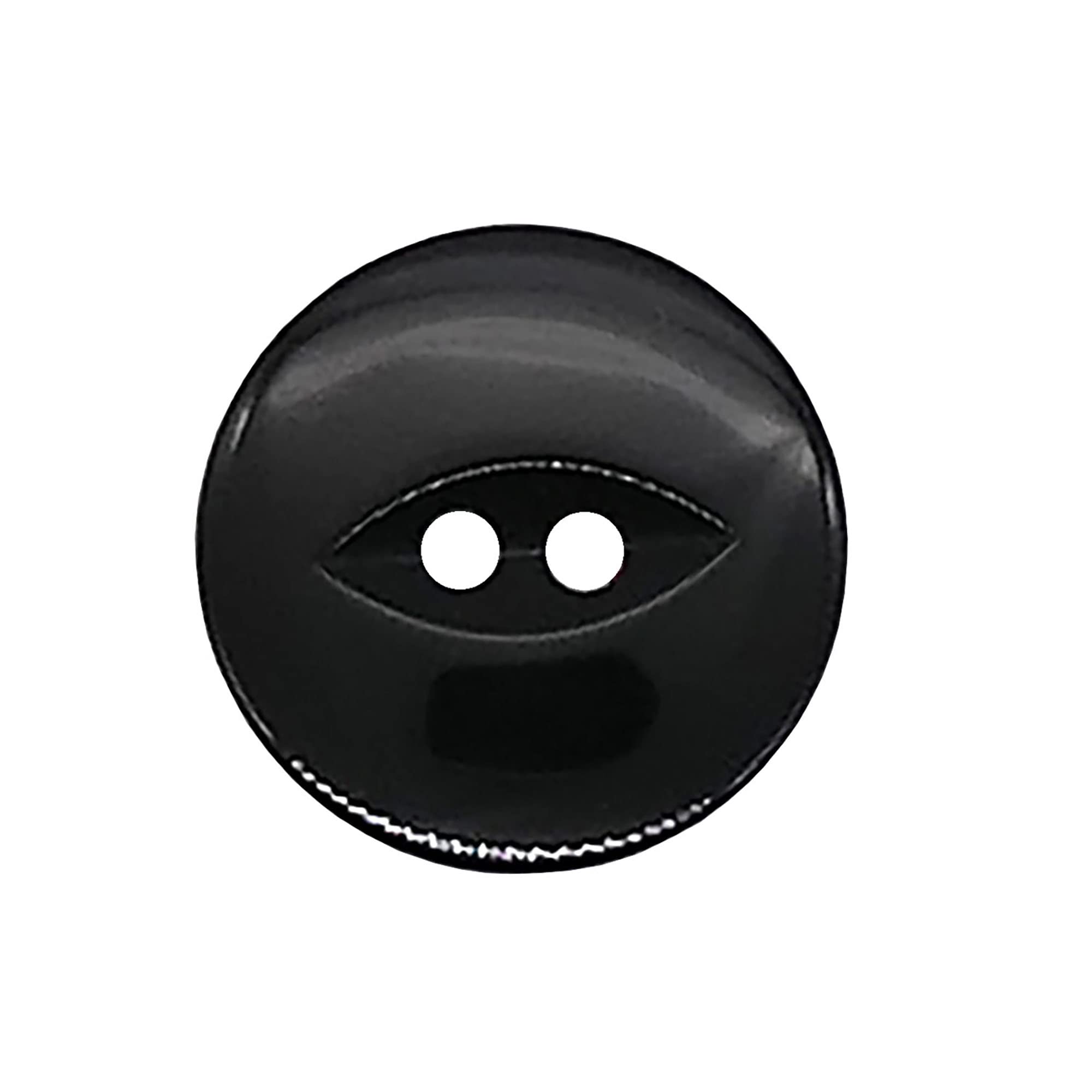 The Bead Shop 20 Pack Round Fish Eye Buttons, Baby Buttons, Sewing, Knitting & Crafts - Black 16mm / 26 Lignes