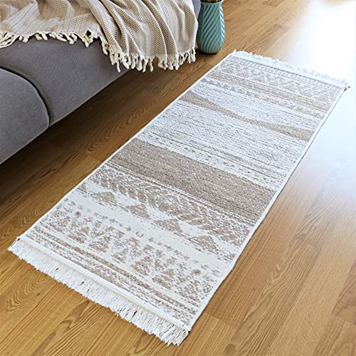 LYKIA Boho Bathroom Rugs Washable Reversible 100 Turkish Cotton