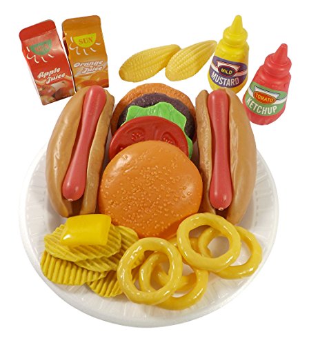 UPC 783419484790, Burger &amp; Hot Dog Fast Food Cooking Play Set for Kids with Chips and Onion Rings