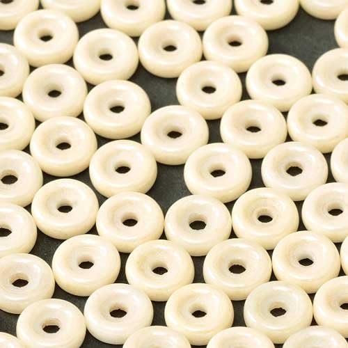 Bulk Bag Chalk Champagne Luster 6mm Wheel Beads, 50 Grams