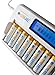 SunLabz Smart Rechargeable Battery Charger - AA AAA NiMH NiCD Batteries - 8 Bay/Slot