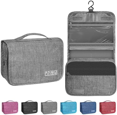 Amazon.com: BrigHaus Roll Up Hanging Toiletry Travel Bag for Women & Men -  Compact Cosmetic Kit with Hook | Waterproof, TSA Approved Removable Carry  On Pouches (Heather Gray) : Beauty & Personal Care