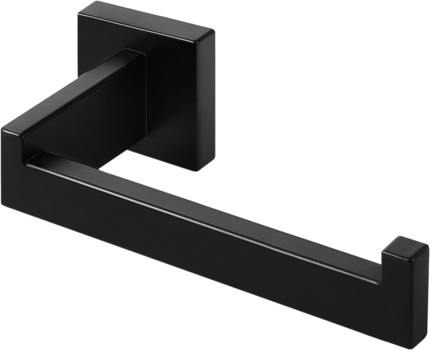 HITSLAM Toilet Roll Holder Matte Black Wall Mounted Premium 304 Stainless Steel Toilet Paper Holder for Bathroom Rustproof Square