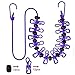 Travel Elastic Clothesline Yazer Portable Windproof Clothesline Rope with Adjustable Anti-Skid 12 Pcs Clothespin for Outdoor and Indoor (Purple)