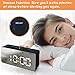 GLOUE Alarm Clock with USB Charger, Digital Alarm Clocks for Bedrooms, Small Bedside Mirror Alarm Clock, 12/24 Hr, Temperature, Snooze and Large Display, Battery Back Up& Adjustable Brightness (Black)