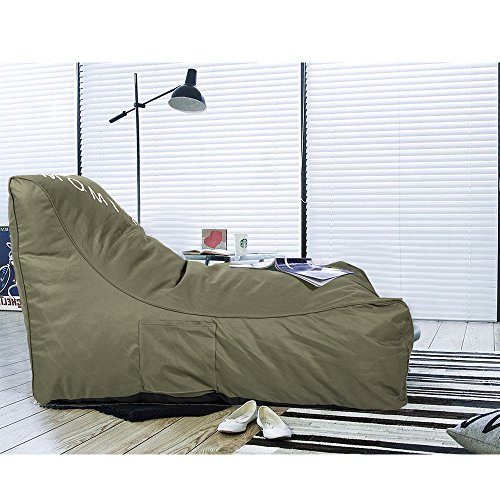 Livebest Comfort Bean Bag Chair Sponge Lounge Lazy Lounger Chair with Pocket Kids & Teens Love ArmyGreen - Thumbnail 6