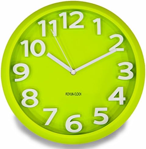 JustNile 3D Modern Contemporary Wall Clock - 12" Round Green